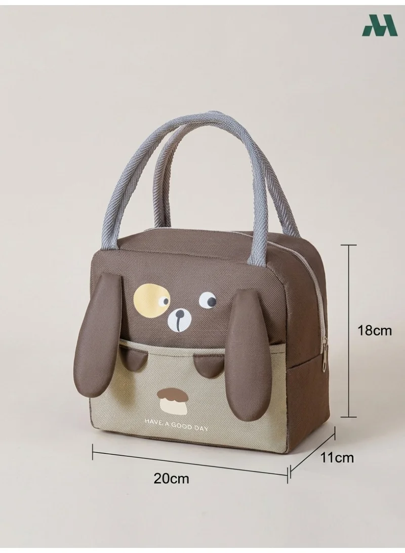 Mobcos Mobcos Ear Panda Brown Large Capacity Insulated Lunch Bag | Waterproof & Stain-Resistant Meal Tote with Advanced Temperature Retention | Durable Polyester Lunch Bag for Office & School
