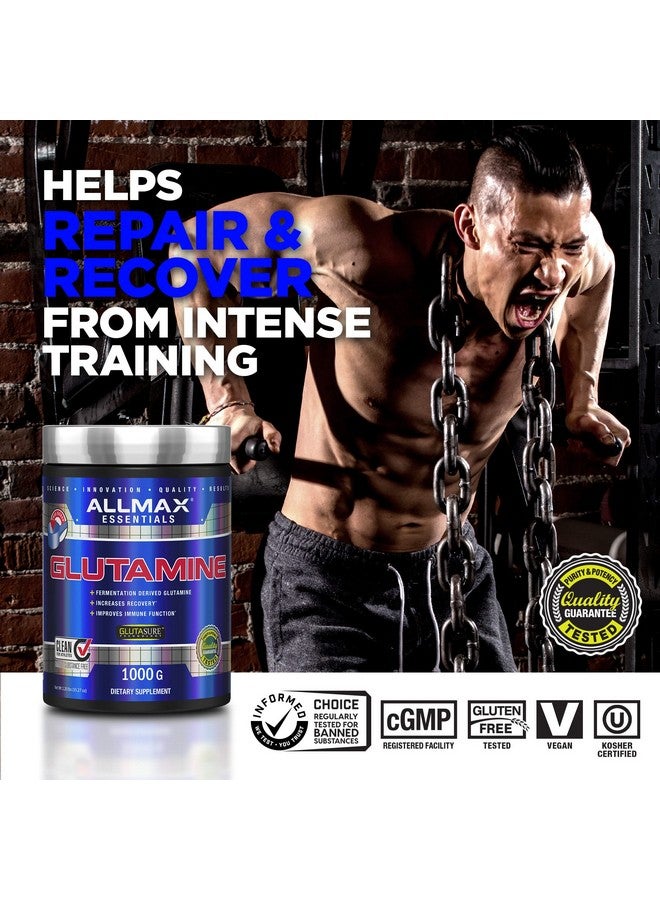 AllMax Nutrition ALLMAX Essentials GLUTAMINE - 100 g Powder - Fermentation-Derived Glutamine - Increases Recovery & Supports Immune System - Gluten Free & Vegan - 20 Servings - Image 2