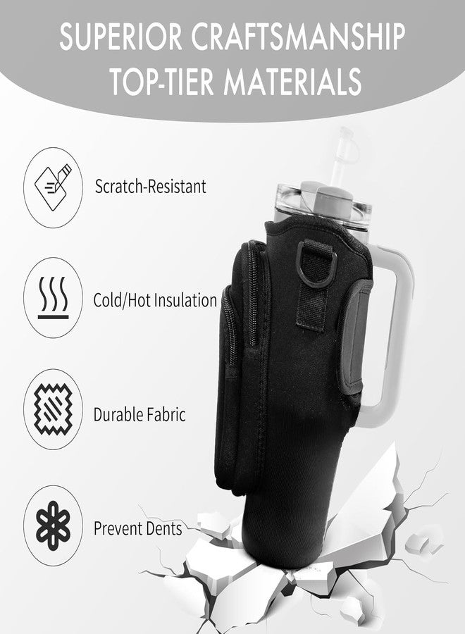 Newvent® Tumbler Holder Cover with Phone Pouch and Adjustable Strap Stanley Tumbler Bag for 40oz / 30oz (Pack of 1, Multicolour) - Image 2