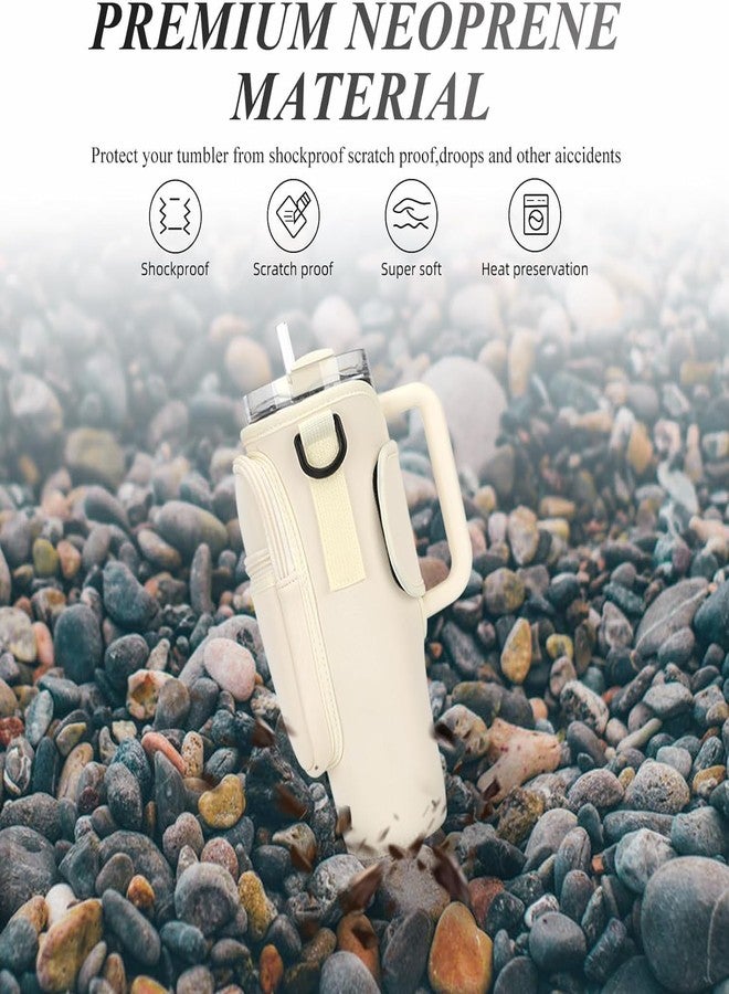 Newvent® Tumbler Holder Cover with Phone Pouch and Adjustable Strap Stanley Tumbler Bag for 40oz / 30oz (Pack of 1, Multicolour) - Image 4