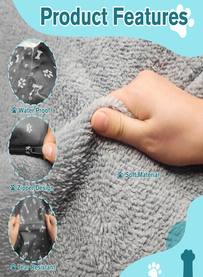 Bhyhok 41.7 * 27.9inch Dog Crate Pan Covers Washable Dog Crate Tray Cover Waterproof Oxford Cloth/Soft Flannel Side Fit Bed Liner for Pet Cage Pan - Image 3