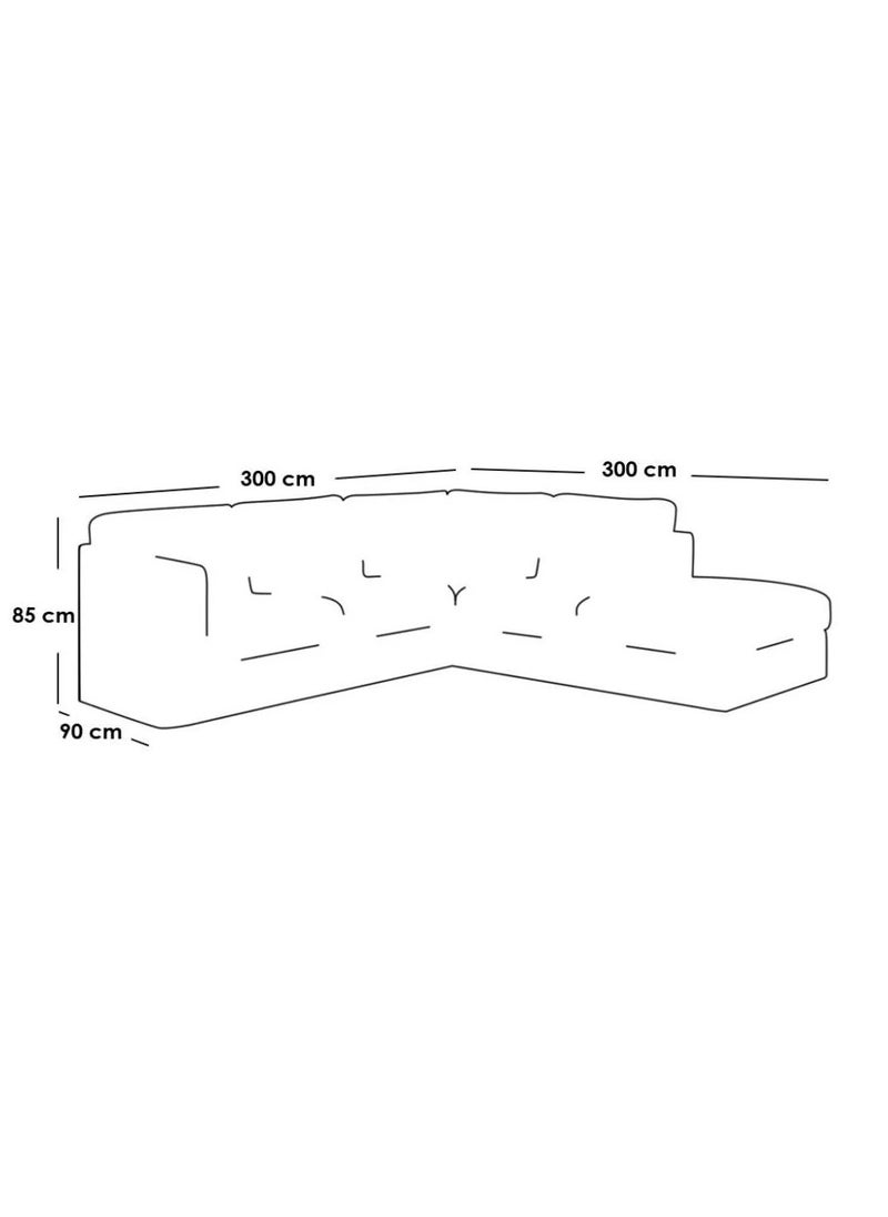 Betak Swedish Wood and Linen L-Shape Sofa - Grey  - Image 2
