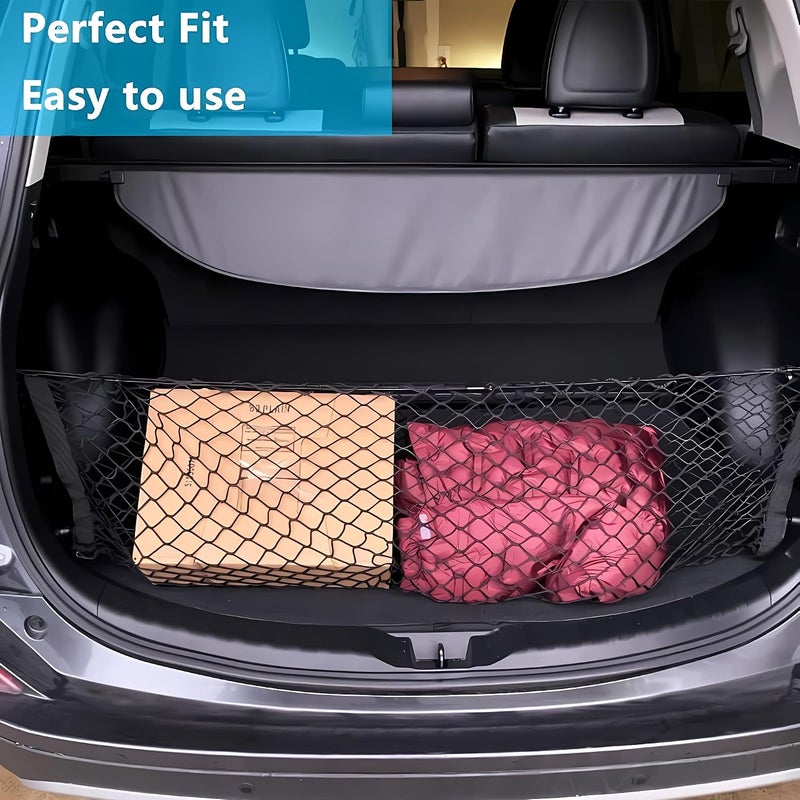 Trunk Cargo Net Compatible with 2020-2025 Cadillac XT6, Black Nylon, Hook Fastener - Image 5