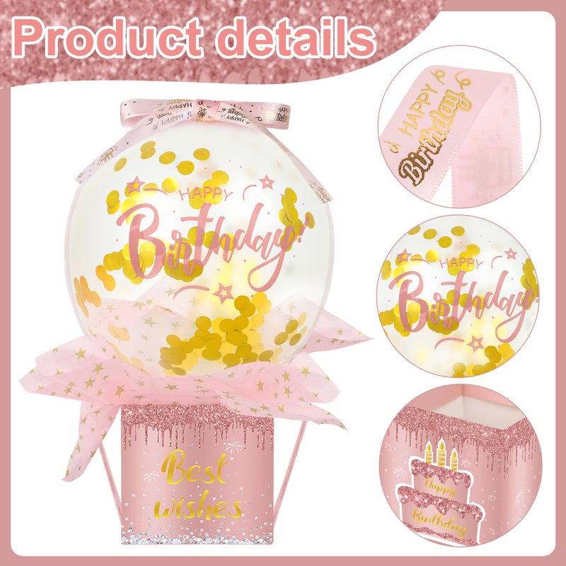 peony man Pull Money Balloon Box Birthday Balloon Money Surprise Box Funny Pull Cash Surprise Kit for Birthday Party Cash Gift Supplies - Image 3