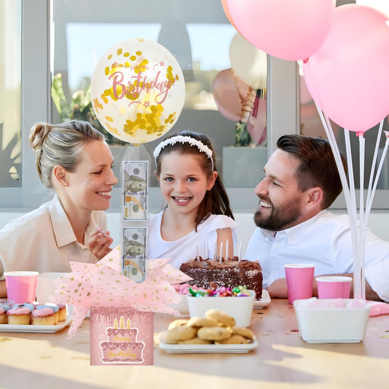 peony man Pull Money Balloon Box Birthday Balloon Money Surprise Box Funny Pull Cash Surprise Kit for Birthday Party Cash Gift Supplies - Image 5