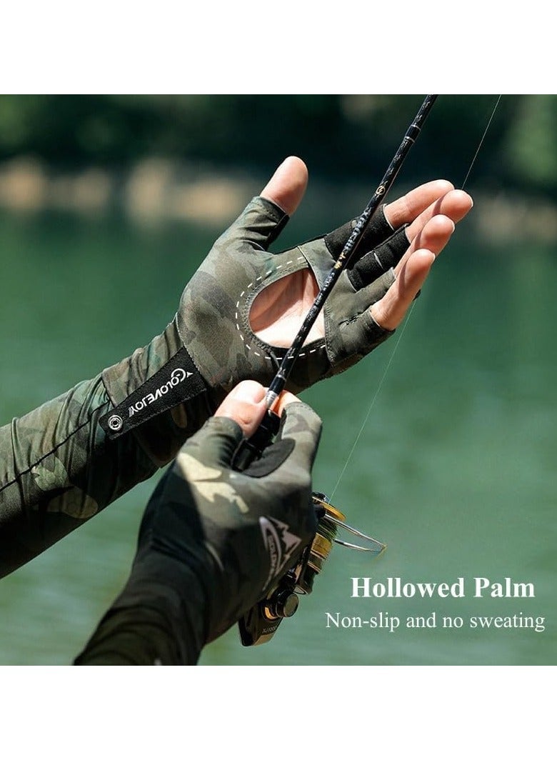 Generic UPF50+ Sun Protection Gloves for Men Women 3/4 Fingerless Fishing Gloves UV Gloves for Kayaking, Rowing, Sailing, Canoeing, Paddling, Boating, Hiking, Driving, Hunting, Summer Outdoor Work - Image 3
