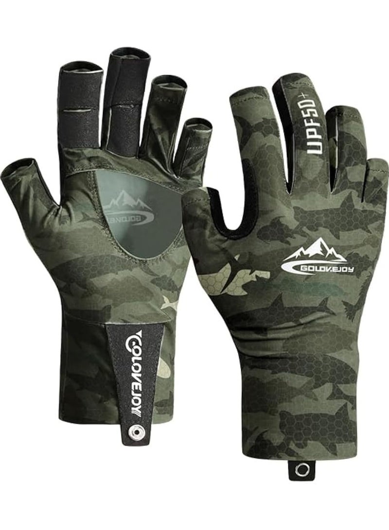Generic UPF50+ Sun Protection Gloves for Men Women 3/4 Fingerless Fishing Gloves UV Gloves for Kayaking, Rowing, Sailing, Canoeing, Paddling, Boating, Hiking, Driving, Hunting, Summer Outdoor Work - Image 1