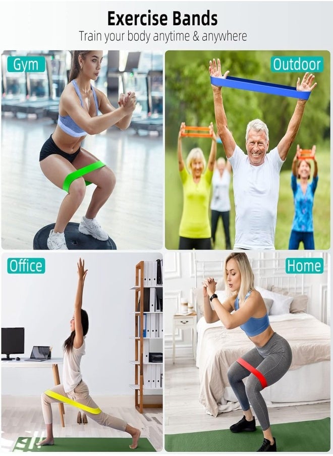 Flyview Resistance Bands Set, 5pcs Assorted Pounds Strength Training Exercise Resistance Loops Stretch Bands, Gym Fitness Yoga Workout Resistance Loops Bands for Arm Legs and hips  - Image 4