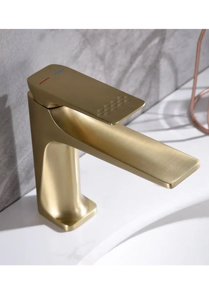 Automatic short matte gold sink mixer  - Image 1