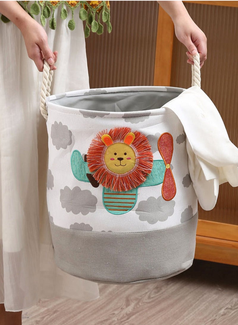 Cartoon Toy Storage Basket - Foldable, Collapsible, Laundry Hamper, Clothes Storage Container, Toy Organizer, Nursery Essentials, Space-Saving, Easy to Clean, and Portable  - Image 1