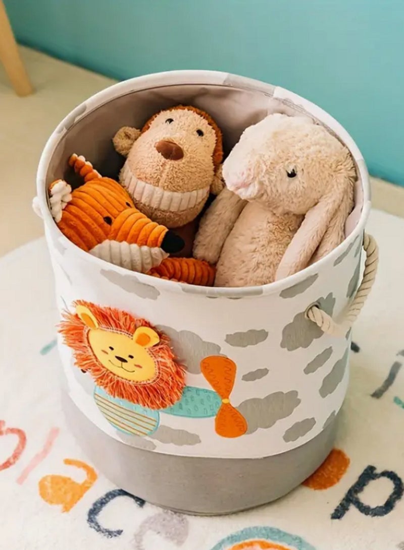 Cartoon Toy Storage Basket - Foldable, Collapsible, Laundry Hamper, Clothes Storage Container, Toy Organizer, Nursery Essentials, Space-Saving, Easy to Clean, and Portable  - Image 2