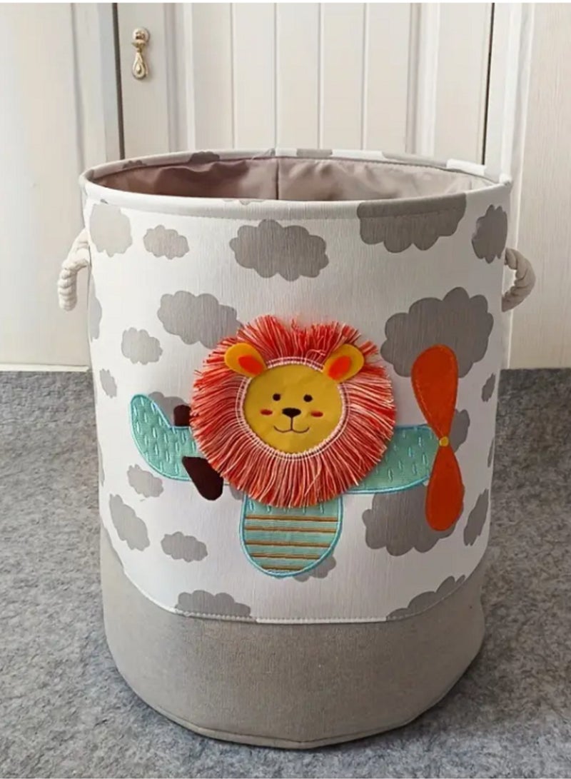 Cartoon Toy Storage Basket - Foldable, Collapsible, Laundry Hamper, Clothes Storage Container, Toy Organizer, Nursery Essentials, Space-Saving, Easy to Clean, and Portable  - Image 3