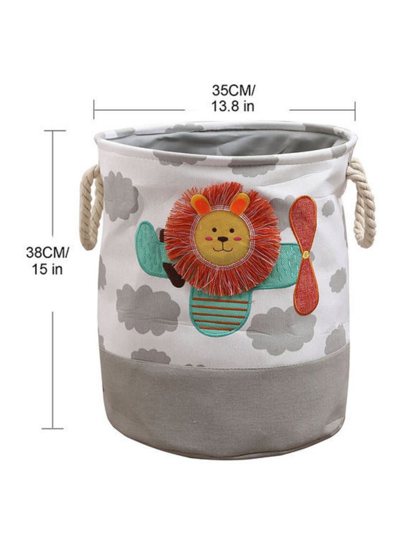 Cartoon Toy Storage Basket - Foldable, Collapsible, Laundry Hamper, Clothes Storage Container, Toy Organizer, Nursery Essentials, Space-Saving, Easy to Clean, and Portable  - Image 4