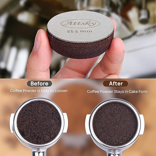 Attsky 53.5mm Espresso Puck Screen, Espresso Filter for 54mm Portafilter Filter Basket, Reusable Espresso Screen with 1.7mm Thickness 150μm 316 Stainless Steel - Image 4