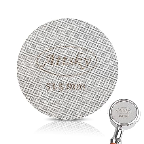 Attsky 53.5mm Espresso Puck Screen, Espresso Filter for 54mm Portafilter Filter Basket, Reusable Espresso Screen with 1.7mm Thickness 150μm 316 Stainless Steel - Image 1