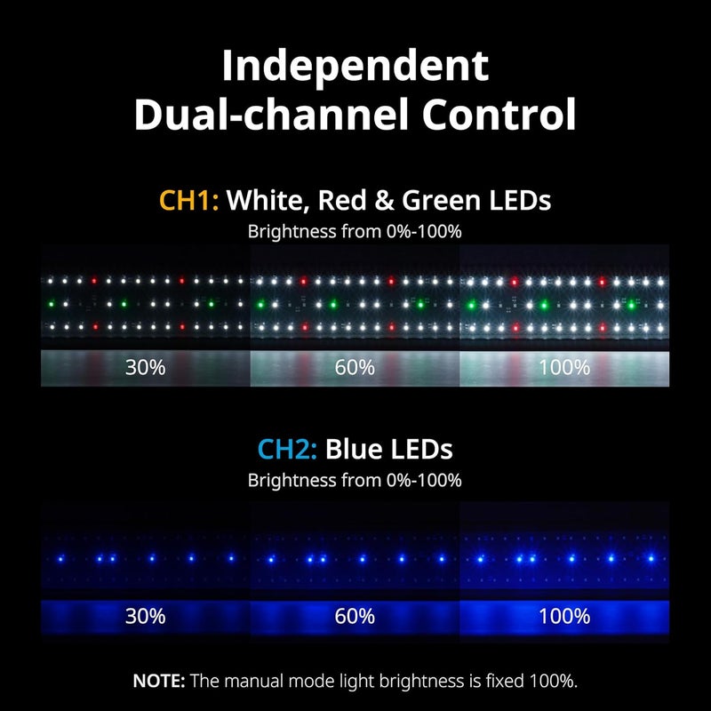 NICREW ضوء حوض السمك LED ClassicLED Plus مع مؤقت، ضوء حوض السمك المزروع 18 واط لطول 24-30 بوصة، دورة ضوء النهار وضوء القمر - Image 4