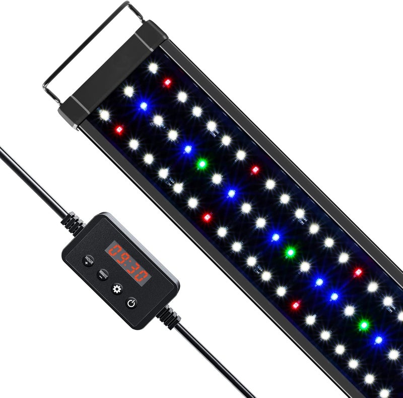 NICREW ضوء حوض السمك LED ClassicLED Plus مع مؤقت، ضوء حوض السمك المزروع 18 واط لطول 24-30 بوصة، دورة ضوء النهار وضوء القمر - Image 1