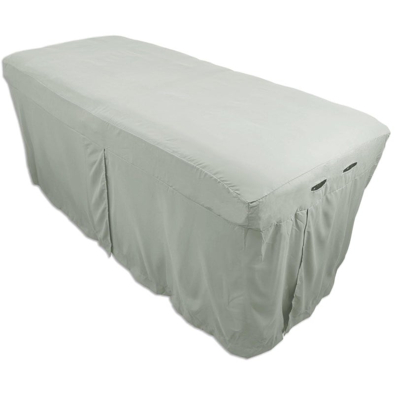 Body Linen Microfiber Massage Table Skirt by Body Linen - Massage Table Bed Skirt to Fit Standard Size Massage Tables - Lightweight, Super Soft and Stain-Resisting - Mirage Gray 