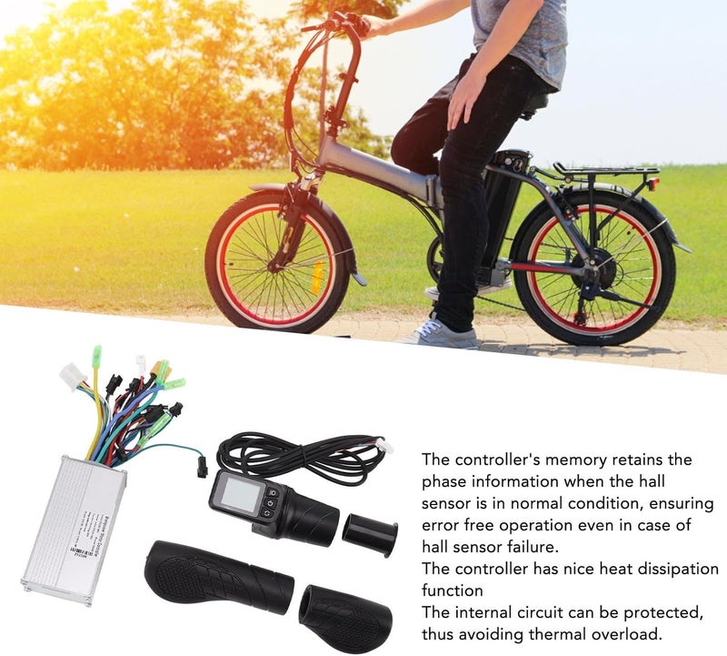 klarako Motor Brushless Controller, 36V 48V 500W Waterproof Brushless Motor Speed Controller with 128DX Half Twist Throttle Grip & LCD Display Panel for Electric Bicycle, Scooter, Ebike - Image 2