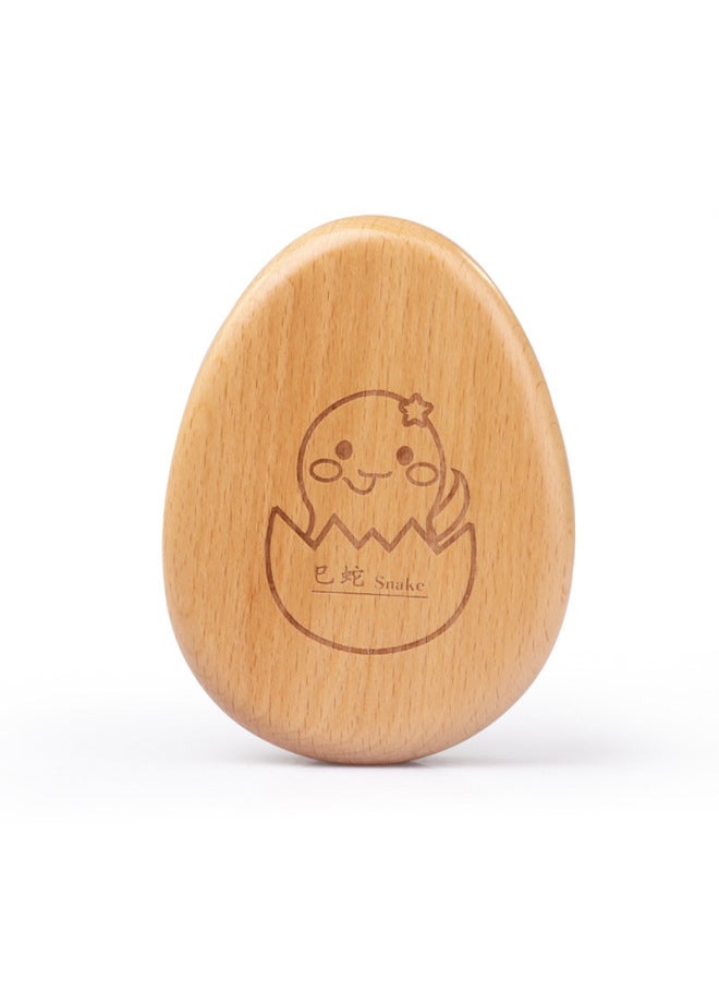 Wooden Baby Teeth Apple Egg-Shaped Cartoon Baby Teeth Storage Box Boys And Girls Birthday Gift Commemorative Box-Color:Eggs-Snake  - Image 1