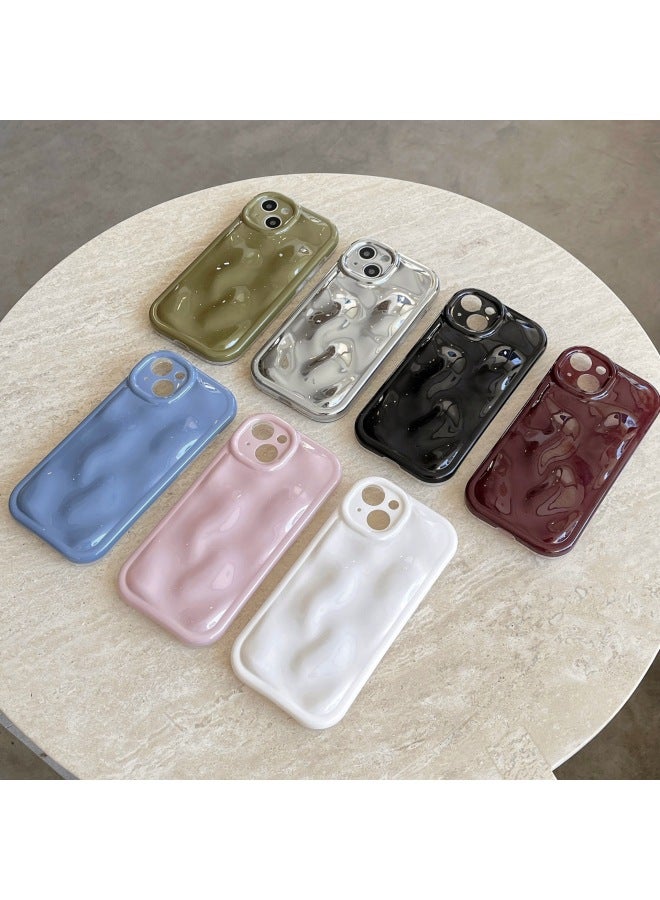 Solid Color Creative Meteorite Pattern For IPhone15pro Max Mobile Phone Case Apple 16 13/14 Women-Color:Xym Meteorite Pattern Imd Silver-Applicable Model:16promax (without Packaging)