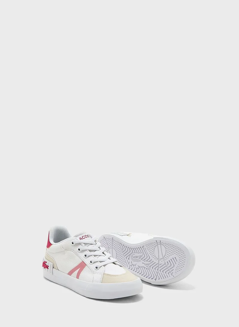 LACOSTE Kids Lace Up Vulcanized Sneakers