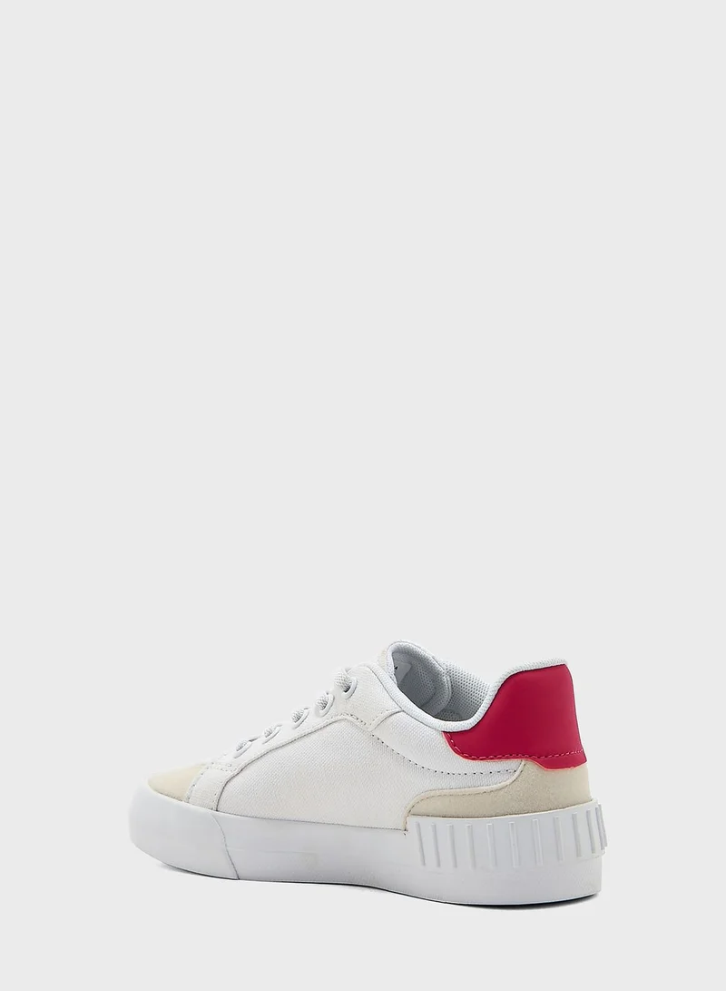 LACOSTE Kids Lace Up Vulcanized Sneakers