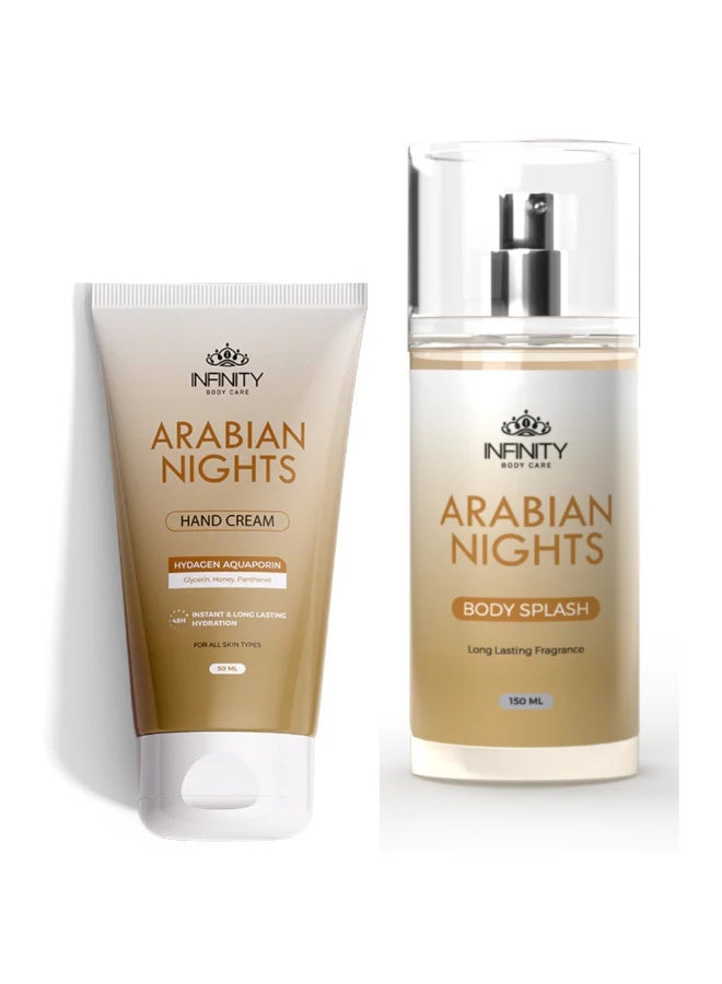 إينفينيتي انفنيتي ترطيب وانتعاش اريبيان نايت (بادي سبلاش 150 مل +هاند كريم )