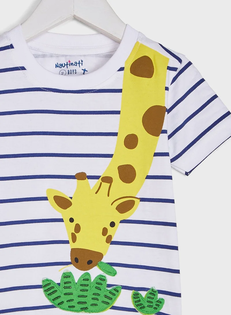 Nautinati Round Neck Striped T-Shirt