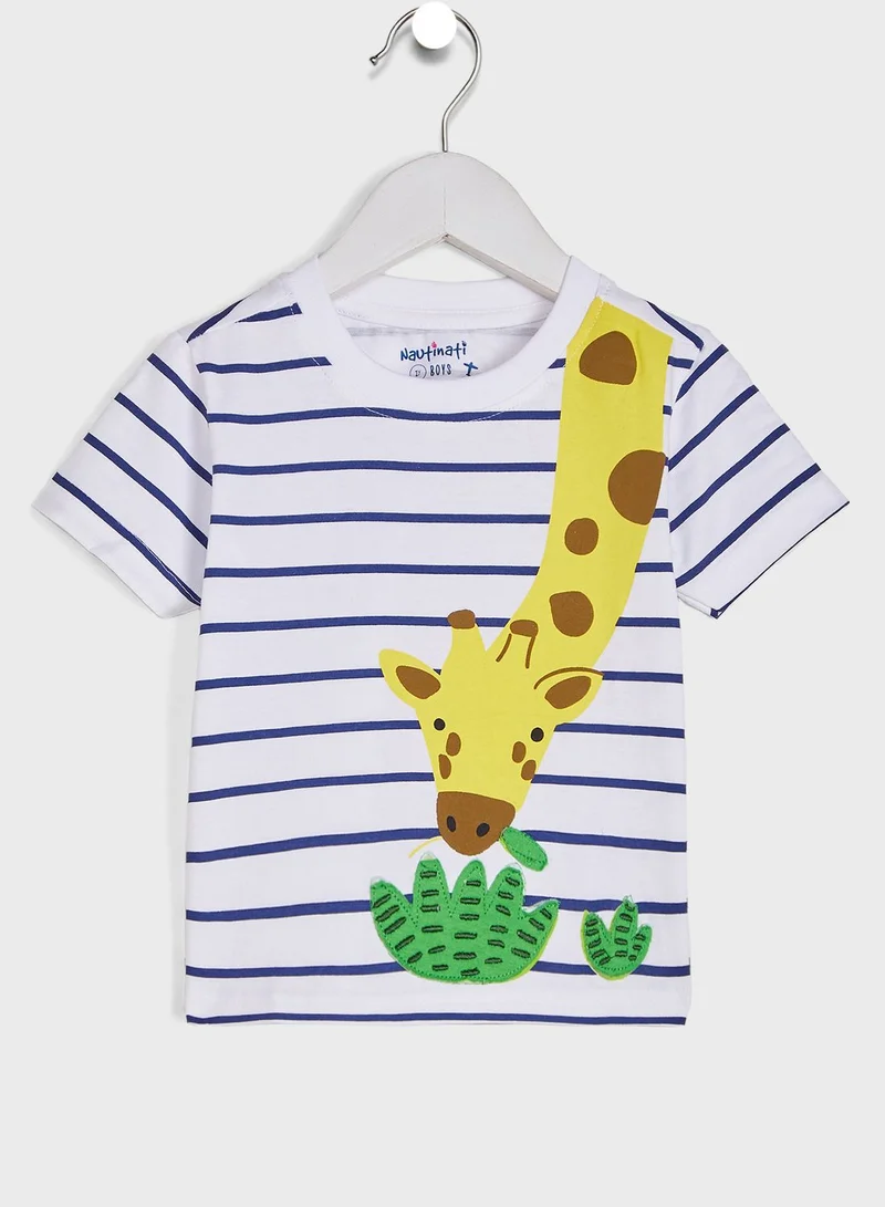 Nautinati Round Neck Striped T-Shirt