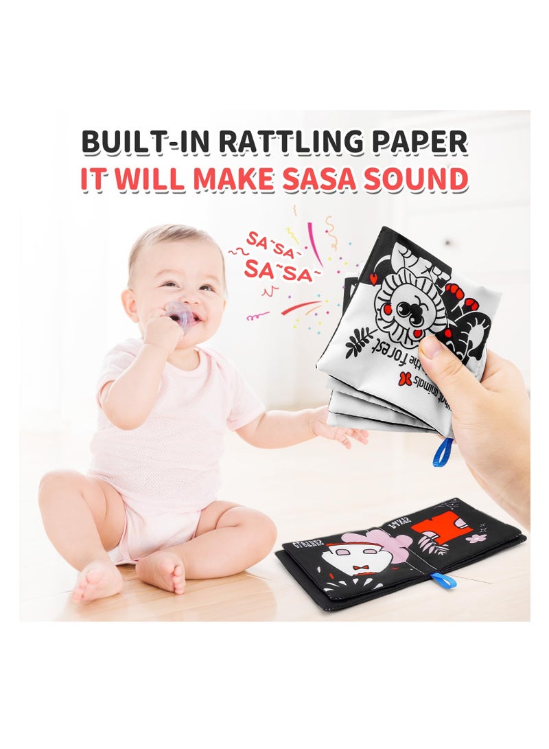 SYOSI Montessori Soft Baby Books Toys, For 0-6 Months & 6-12 Months, Indestructible High Contrast Black and White Baby Book Toys-Crinkle for Newbo, Promote Tummy Time, Infant Baby Boy Girl Gifts - Image 3