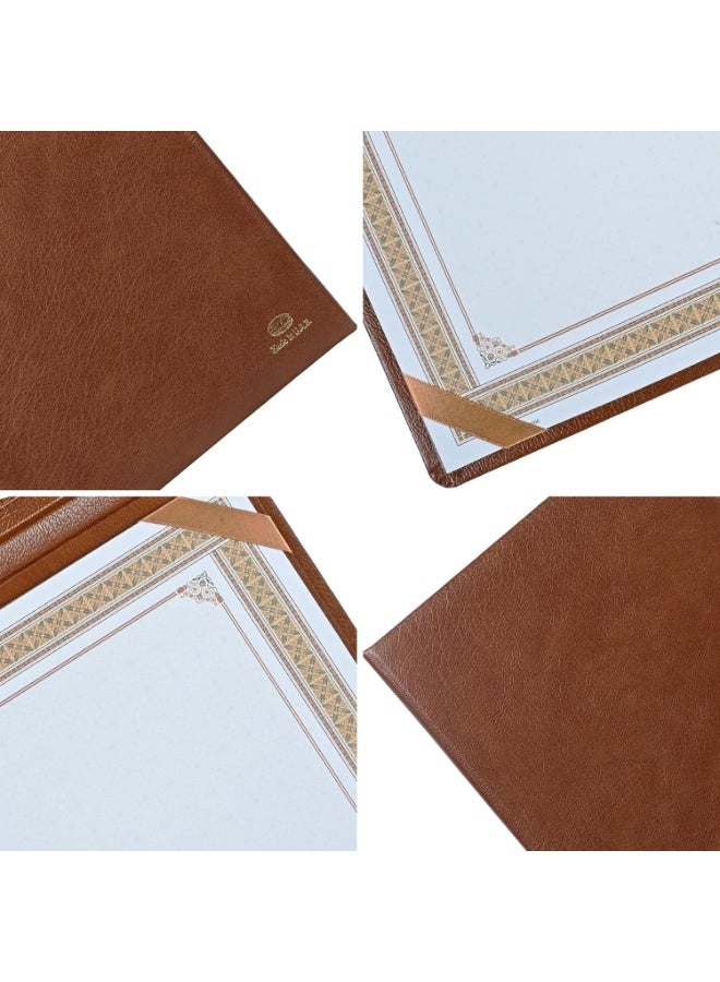 FIS Certificate Folder, Bonded Leather Materials, Padded Cover, Round Corners, Size A4(210x297mm), with A4 Certificate Included, Brown Color-FSCLCERTBLBR - Image 4