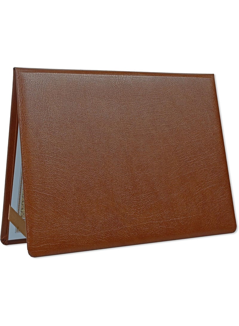 FIS Certificate Folder, Bonded Leather Materials, Padded Cover, Round Corners, Size A4(210x297mm), with A4 Certificate Included, Brown Color-FSCLCERTBLBR - Image 5