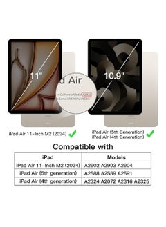ARMOR Case for iPad Air 11-Inch M2 (2024), iPad Air 5/4 (2022/2020 5th/4th 10.9-Inch) Built-in Pencil Holder Flexible Back Cover, Trifold Stand, Auto Sleep Wake Rebound Series Clear / Black  - Image 2