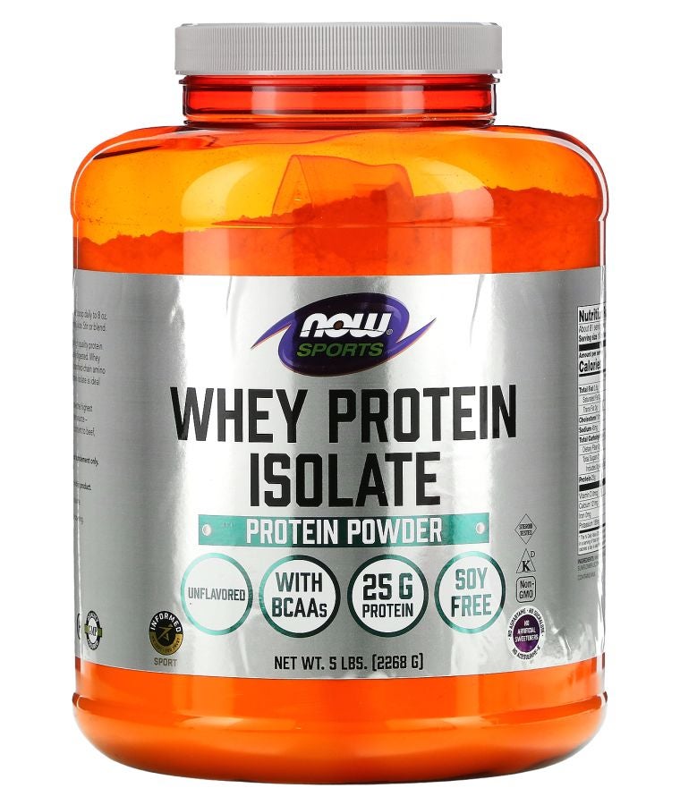 now Sports Whey Protein Isolate Unflavored 5 lbs (2268 g)