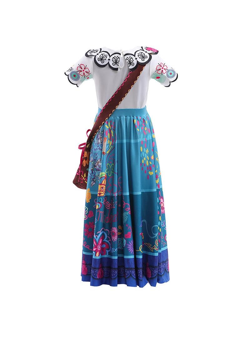 Generic - 1 Set Of Encanto Mirabel Party Costume Dress For Girls With Wig Glasses And Bag Best Gift Children's Day - Image 1