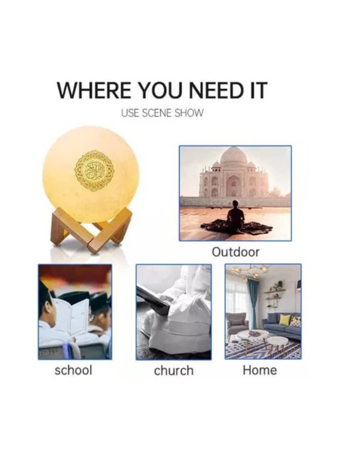 CRONY SQ-520 Moon Lamp Quran Speaker with Remote - Bluetooth Islamic Audio Player LED Night Light for Kids Bedroom Home Decor - Image 4