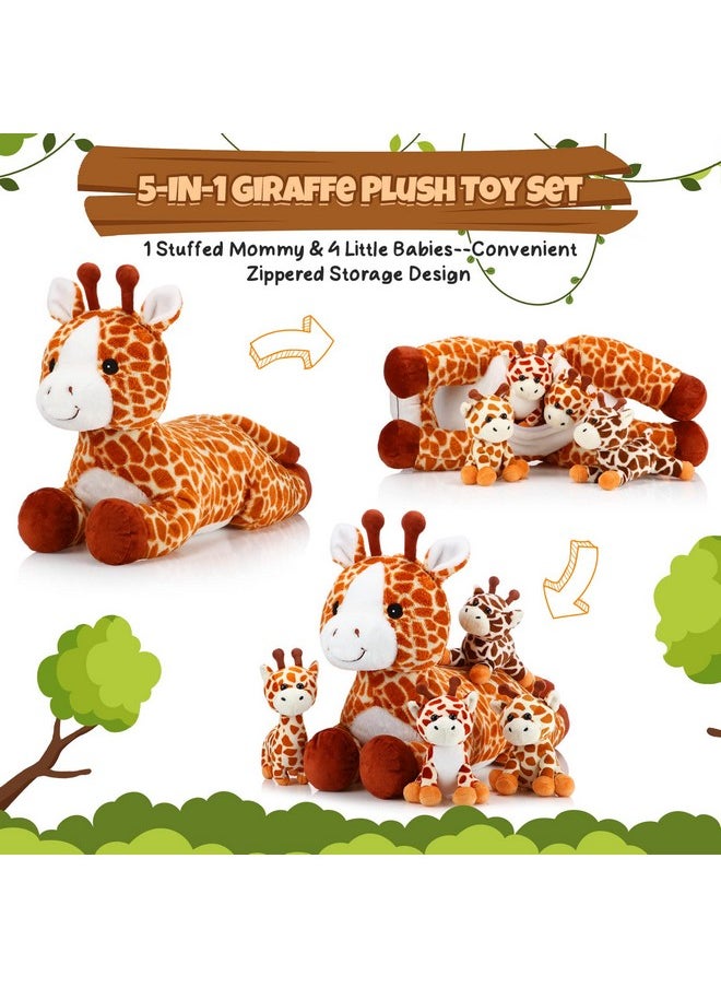 5 Pcs Giraffe Stuffed Animals Set 18'' Large Mommy Giraffe Plush With 4 Cute Baby Giraffes Zippered Tummy Soft Giraffe Gifts For Boy Girl Birthday Christmas Favors Forest Party Decor(Grovel) - pzsku/Z75AF0B3BAB75A8E26922Z/45/_/1734347147/f7e4804f-5e2a-44c2-acdf-1183997eaa36