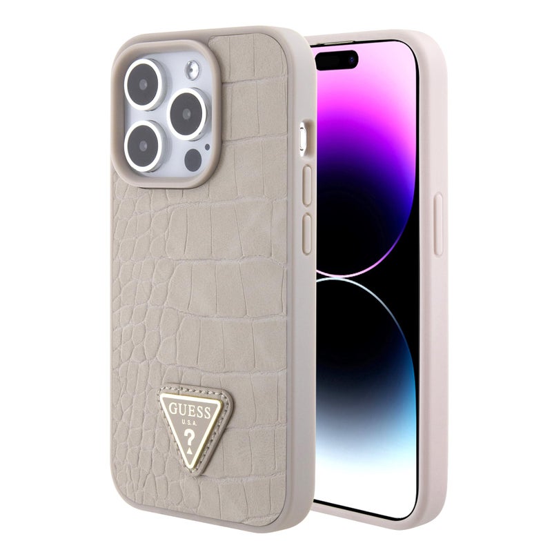 CG MOBILE Guess Croco CaseFor iPhone 15 Pro Taupe