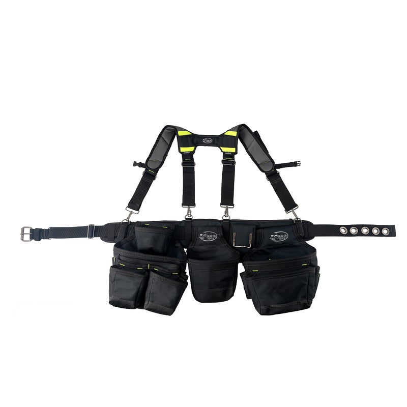 Dead On Tools 1680 Denier Poly Framers Tool Belt with Suspenders HDP369857Black