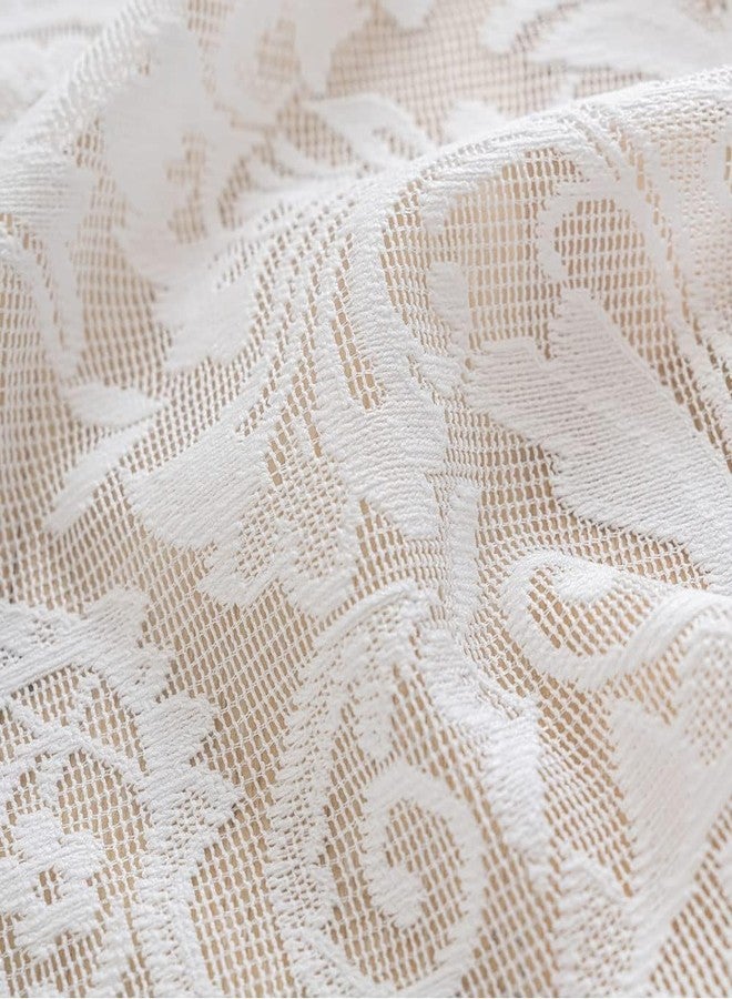 ALIGOGO Lace Cafe Curtains 30" Long - Mini Privacy Curtain for Bathroom Window Front Door Elegant Short Half Cut Out Curtain for Small Windows 2 Panels, 26" - Image 5