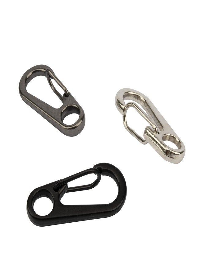 Swatom Mini Alloy Carabiner Clip Tiny Spring Snap Hook Carabiners for Backpack Keychains Accessories (Black 20P) - Image 5