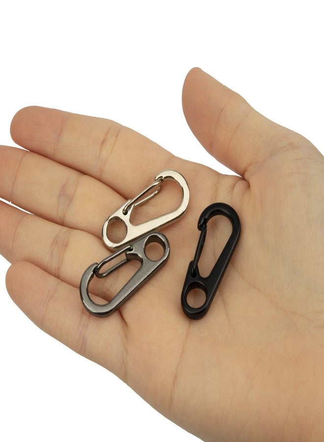 Swatom Mini Alloy Carabiner Clip Tiny Spring Snap Hook Carabiners for Backpack Keychains Accessories (Black 20P) - Image 4