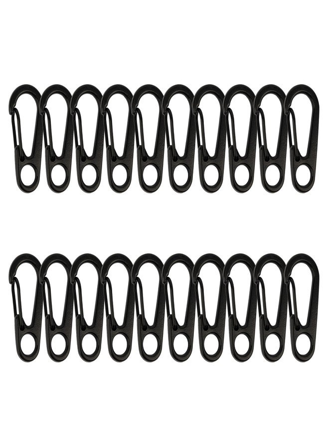 Swatom Mini Alloy Carabiner Clip Tiny Spring Snap Hook Carabiners for Backpack Keychains Accessories (Black 20P) - Image 1