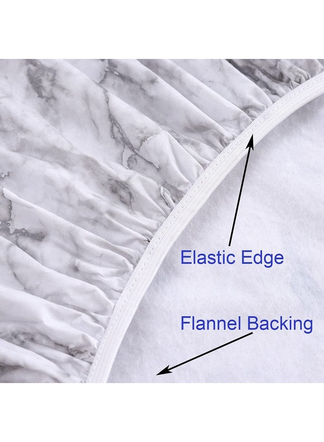Walrus Round Vinyl Fitted Tablecloth with Flannel Backing Elastic Edge Design Table Cover Waterproof Oil-Proof PVC Table Cloth Stain-Resistant Wipeable for Round Table - Image 5