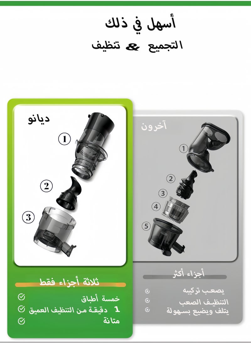Cold Press Juicer Machines, Masticating Juicer Extractor with 3.5-Inch Feed Chute, Slow Juicer With High Yield, Easy to Clean,Grey - pzsku/Z75AF529D214615FDF64CZ/45/_/1734066508/18b79f4c-9c2c-4125-8d23-ba659467da2f