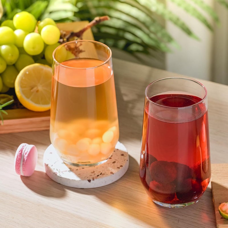 Wlasss Drinking Glasses Set of 4, 16.4 oz Clear Glass Tumbler, Water Glasses for Beer, Juice, Mojito, Iced Tea, Dishwasher Safe Glassware,Gifts - Image 3
