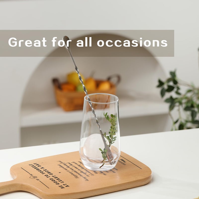 Wlasss Drinking Glasses Set of 4, 16.4 oz Clear Glass Tumbler, Water Glasses for Beer, Juice, Mojito, Iced Tea, Dishwasher Safe Glassware,Gifts - Image 5