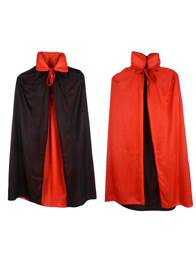 Gardeningwill Custome Black Red Reversible Dress Goth Devil Pirate Vampire Demon 35" Cloak For Halloween Party Easter Christmas Children Kids - Image 1