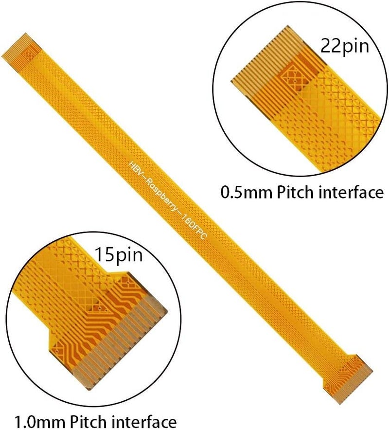 REES52 Raspberry Pi Camera Cable, FPC Cable Ribbon Flex Extension Cable 15 Pin 22 Pin for Raspberry Pi Zero or Zero W/2W, Octoprint Octopi Webcam, Monitor 3D Printer, etc, 16cm/6.30in - Image 1